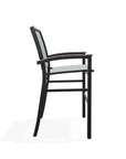 Bazza Stacking Bar Height Polymer Armed Cafe Chair - LOOMLAN - Telescope - Outdoor Bar Stools