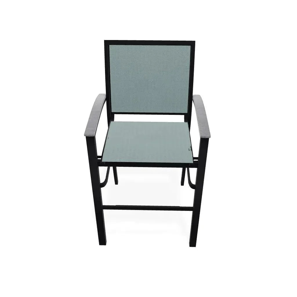 Bazza Stacking Bar Height Polymer Armed Cafe Chair - LOOMLAN - Telescope - Outdoor Bar Stools