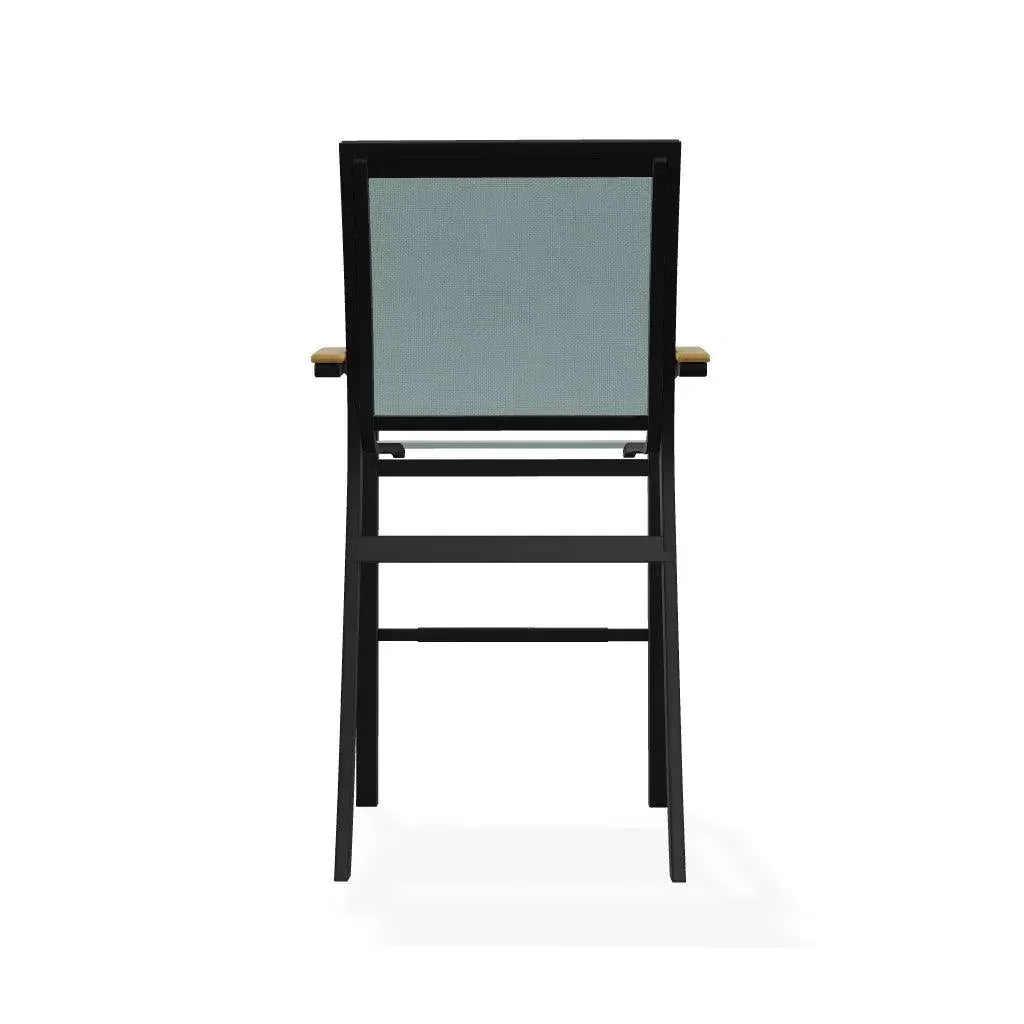 Bazza Stacking Bar Height Polymer Armed Cafe Chair - LOOMLAN - Telescope - Outdoor Bar Stools