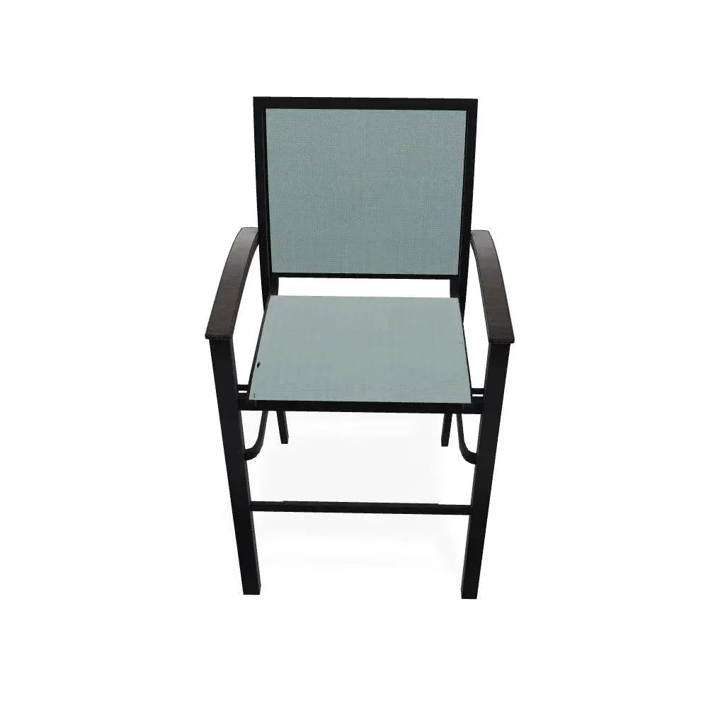Bazza Stacking Bar Height Polymer Armed Cafe Chair - LOOMLAN - Telescope - Outdoor Bar Stools