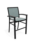 Bazza Stacking Bar Height Polymer Armed Cafe Chair - LOOMLAN - Telescope - Outdoor Bar Stools