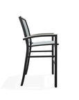 Bazza Stacking Bar Height Polymer Armed Cafe Chair - LOOMLAN - Telescope - Outdoor Bar Stools