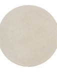 Azure 20" Cement Top Round White Outdoor Side Table -- White, Brown