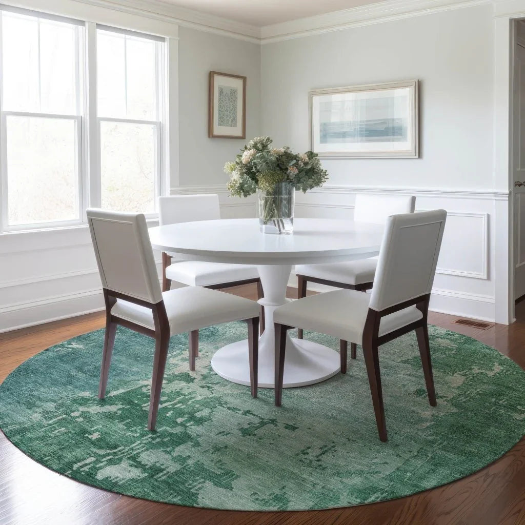 LOOMLAN Rugs Bellatrix Green Washable Indoor-Outdoor Rug