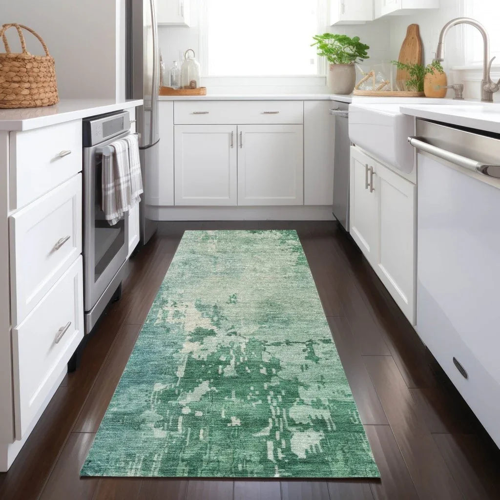 LOOMLAN Rugs Bellatrix Green Washable Indoor-Outdoor Rug