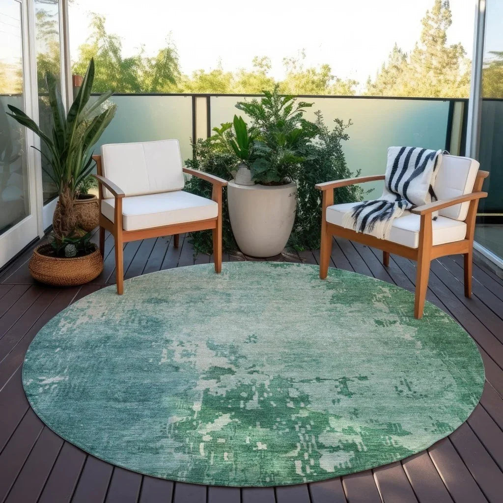 LOOMLAN Rugs Bellatrix Green Washable Indoor-Outdoor Rug