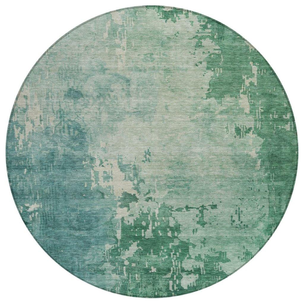 LOOMLAN Rugs Bellatrix Green Washable Indoor-Outdoor Rug