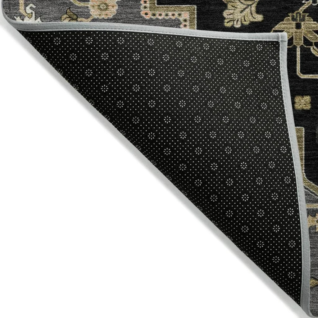 LOOMLAN Rugs Bellaya Black Washable Indoor-Outdoor Rug