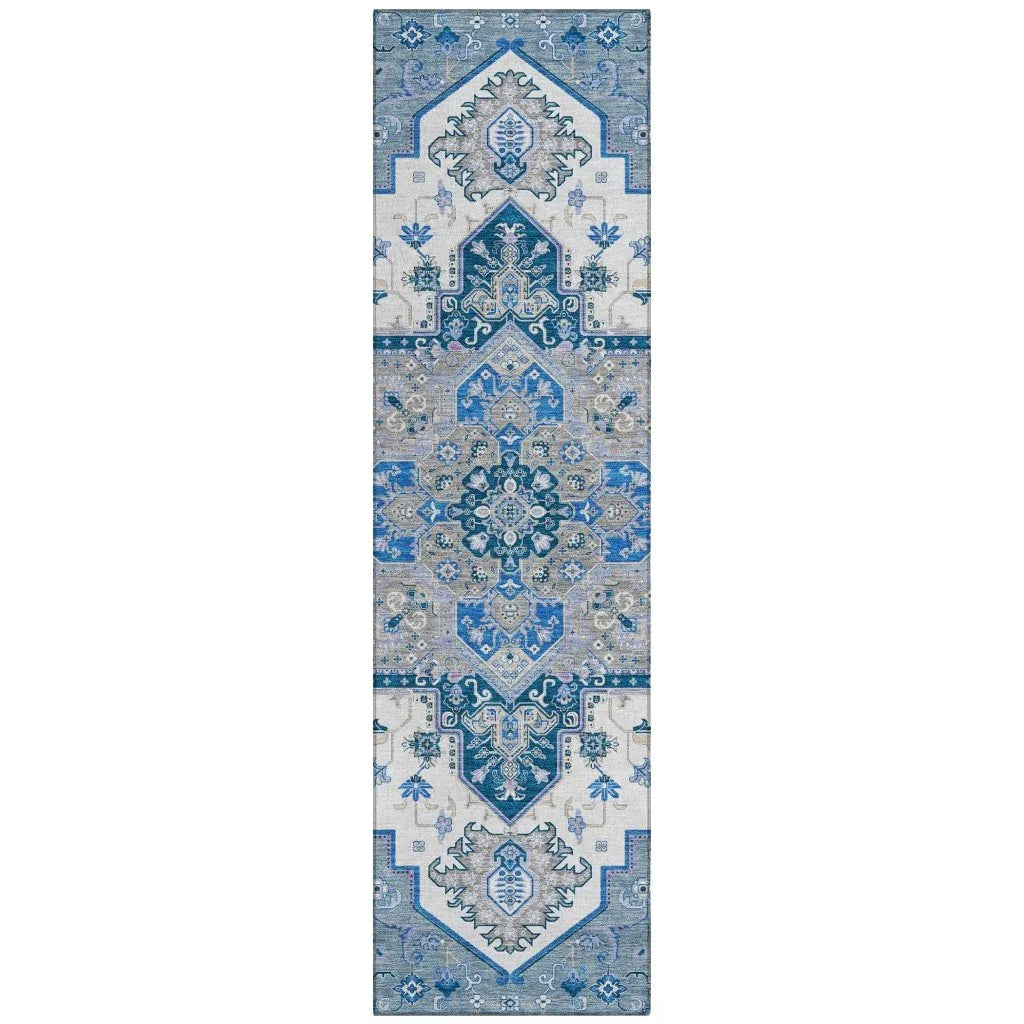 LOOMLAN Rugs Bellaya Blue Washable Indoor-Outdoor Rug