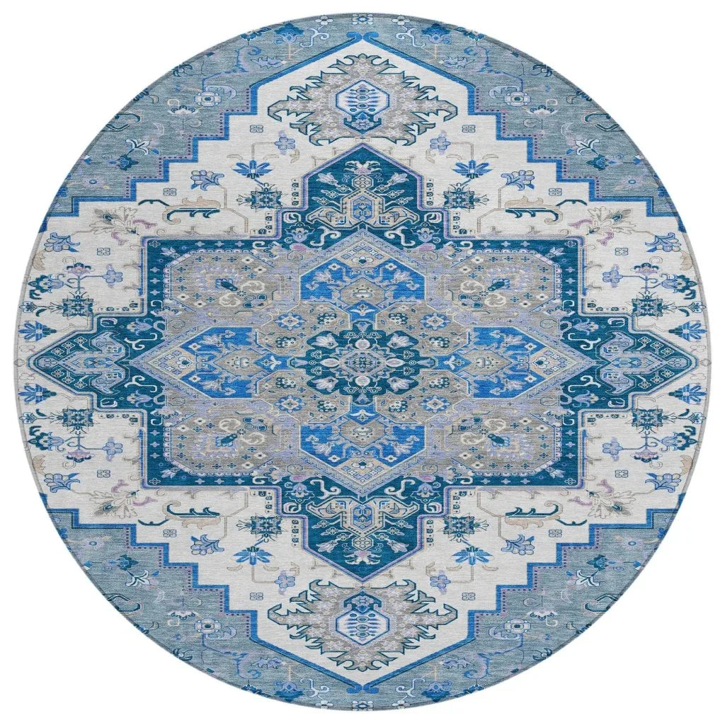 LOOMLAN Rugs Bellaya Blue Washable Indoor-Outdoor Rug