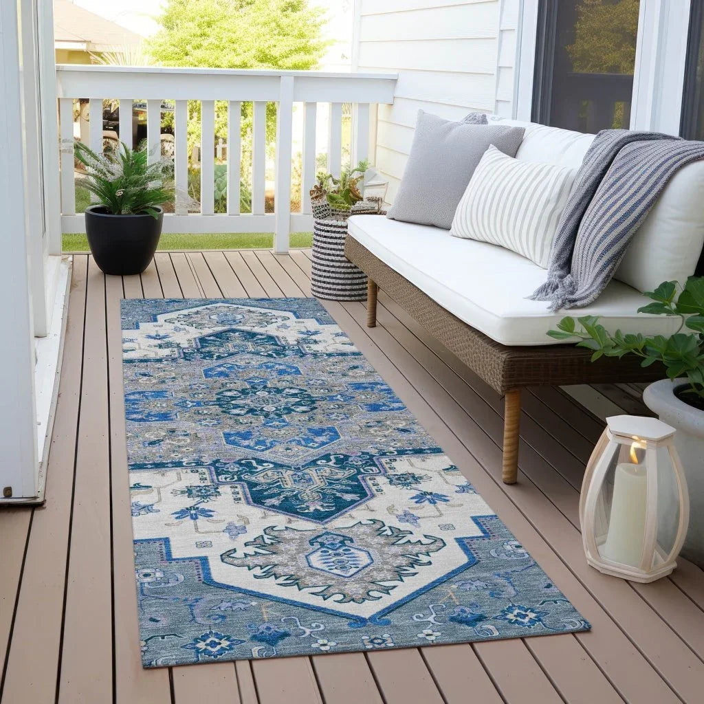 LOOMLAN Rugs Bellaya Blue Washable Indoor-Outdoor Rug