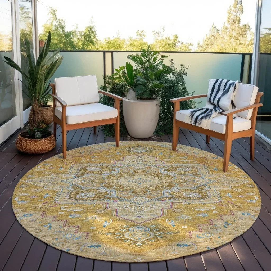 LOOMLAN Rugs Bellaya Gold Washable Indoor-Outdoor Rug