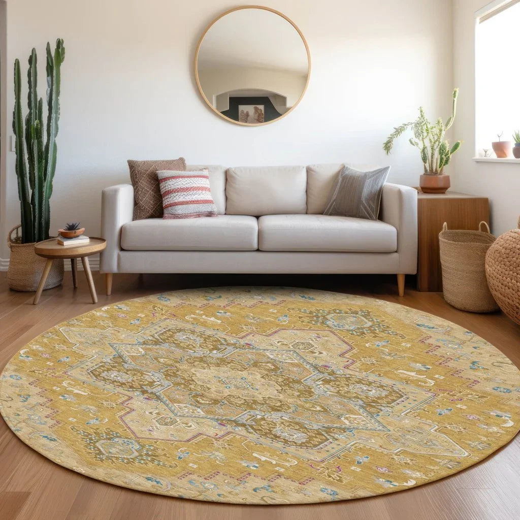 LOOMLAN Rugs Bellaya Gold Washable Indoor-Outdoor Rug