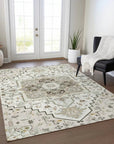 LOOMLAN Rugs Bellaya Ivory Washable Indoor-Outdoor Rug