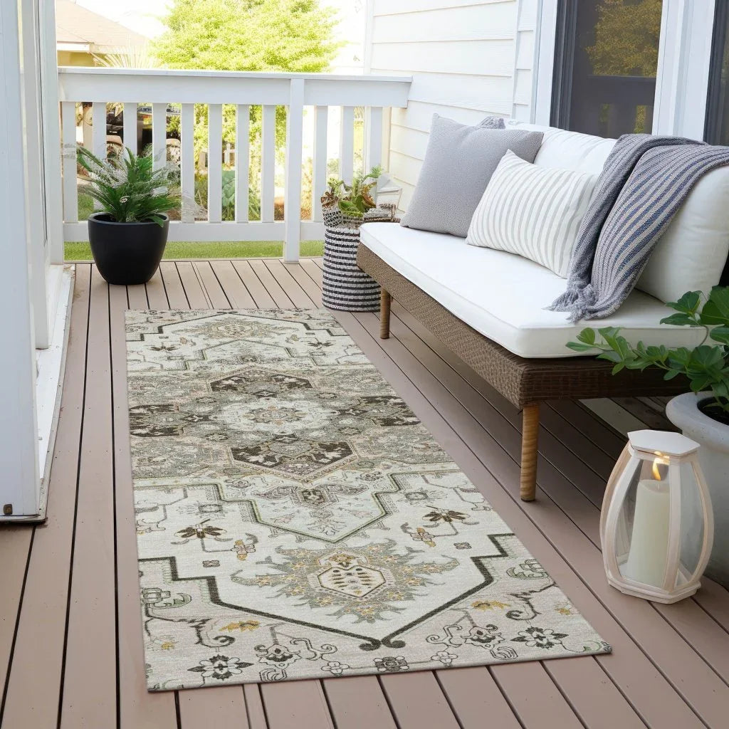 LOOMLAN Rugs Bellaya Ivory Washable Indoor-Outdoor Rug