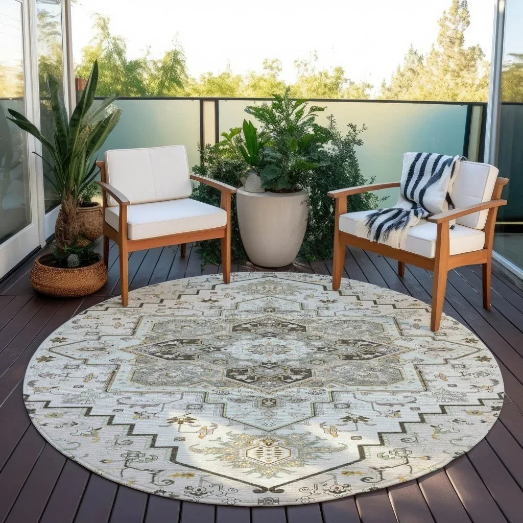 LOOMLAN Rugs Bellaya Ivory Washable Indoor-Outdoor Rug