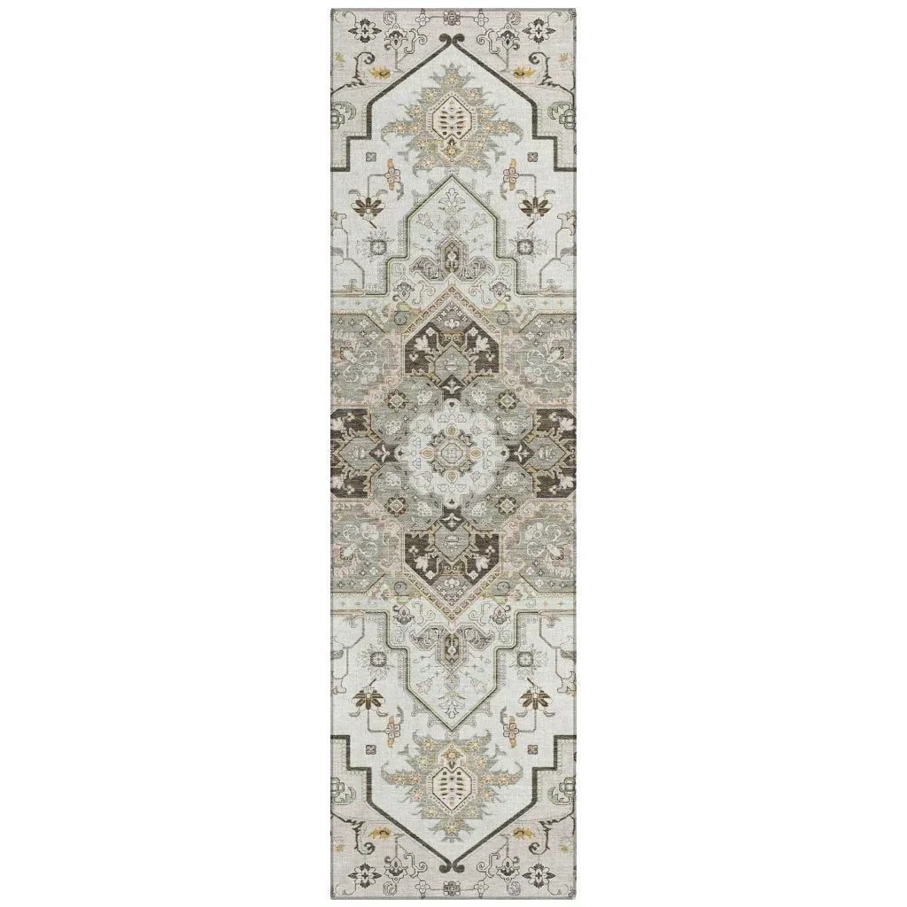 LOOMLAN Rugs Bellaya Ivory Washable Indoor-Outdoor Rug
