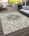 LOOMLAN Rugs Bellaya Ivory Washable Indoor-Outdoor Rug