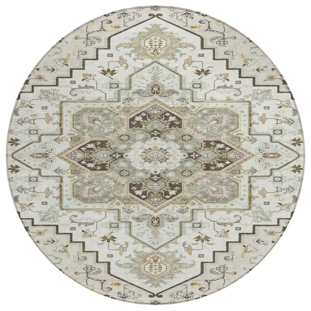 LOOMLAN Rugs Bellaya Ivory Washable Indoor-Outdoor Rug