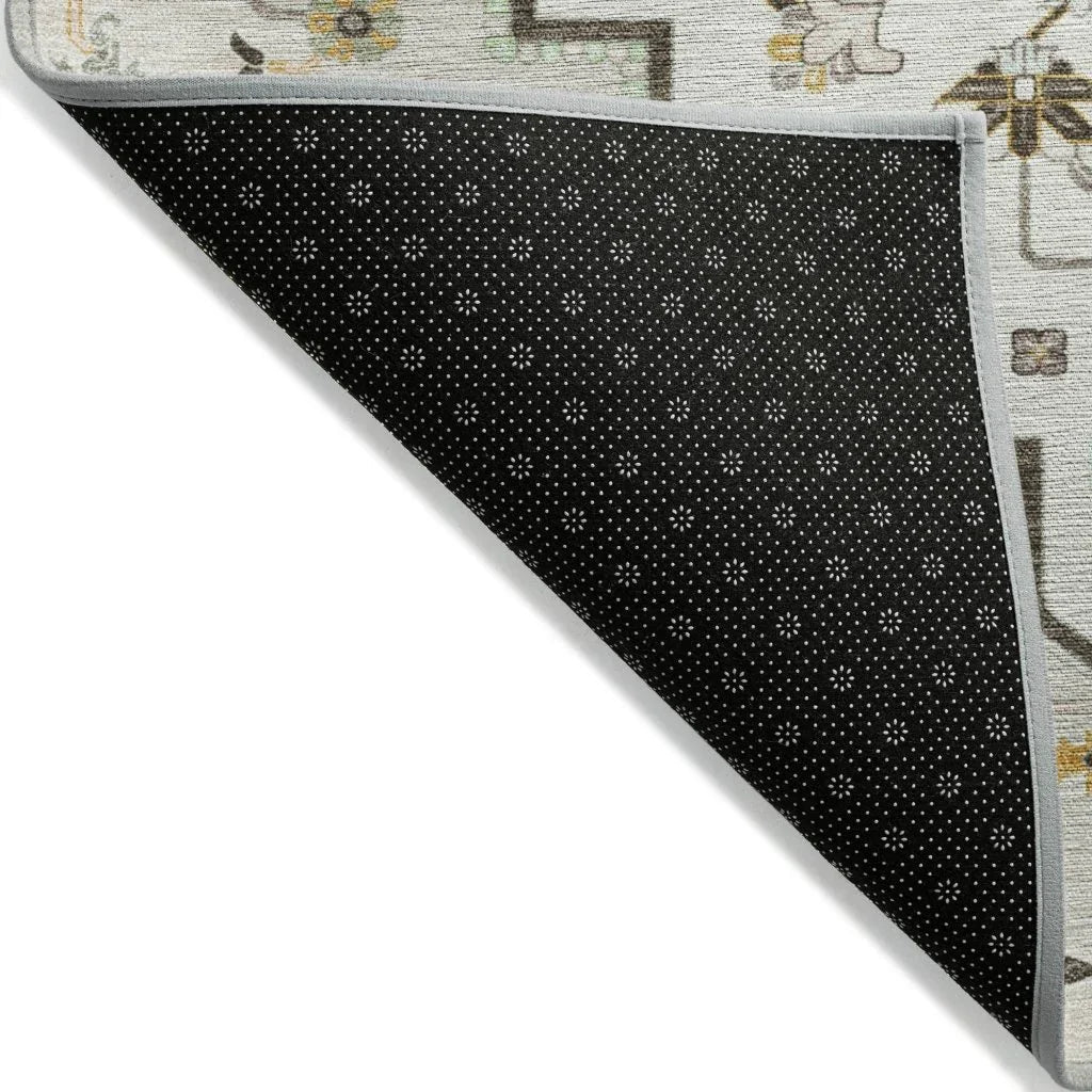 LOOMLAN Rugs Bellaya Ivory Washable Indoor-Outdoor Rug