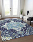 LOOMLAN Rugs Bellaya Navy Washable Indoor-Outdoor Rug