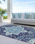 LOOMLAN Rugs Bellaya Navy Washable Indoor-Outdoor Rug