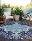 LOOMLAN Rugs Bellaya Navy Washable Indoor-Outdoor Rug