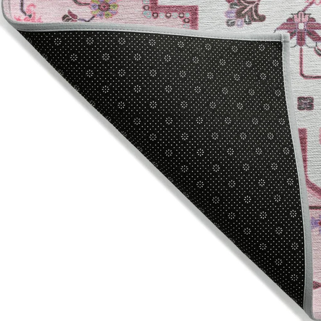 LOOMLAN Rugs Bellaya Pink Washable Indoor-Outdoor Rug
