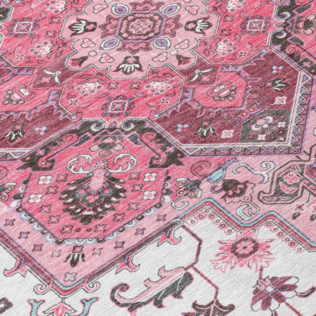 LOOMLAN Rugs Bellaya Pink Washable Indoor-Outdoor Rug