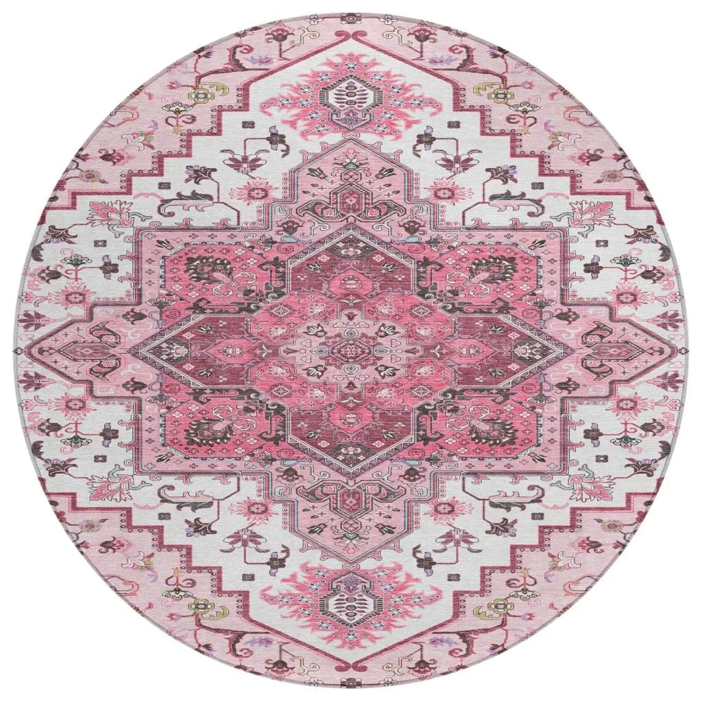 LOOMLAN Rugs Bellaya Pink Washable Indoor-Outdoor Rug