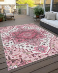 LOOMLAN Rugs Bellaya Pink Washable Indoor-Outdoor Rug