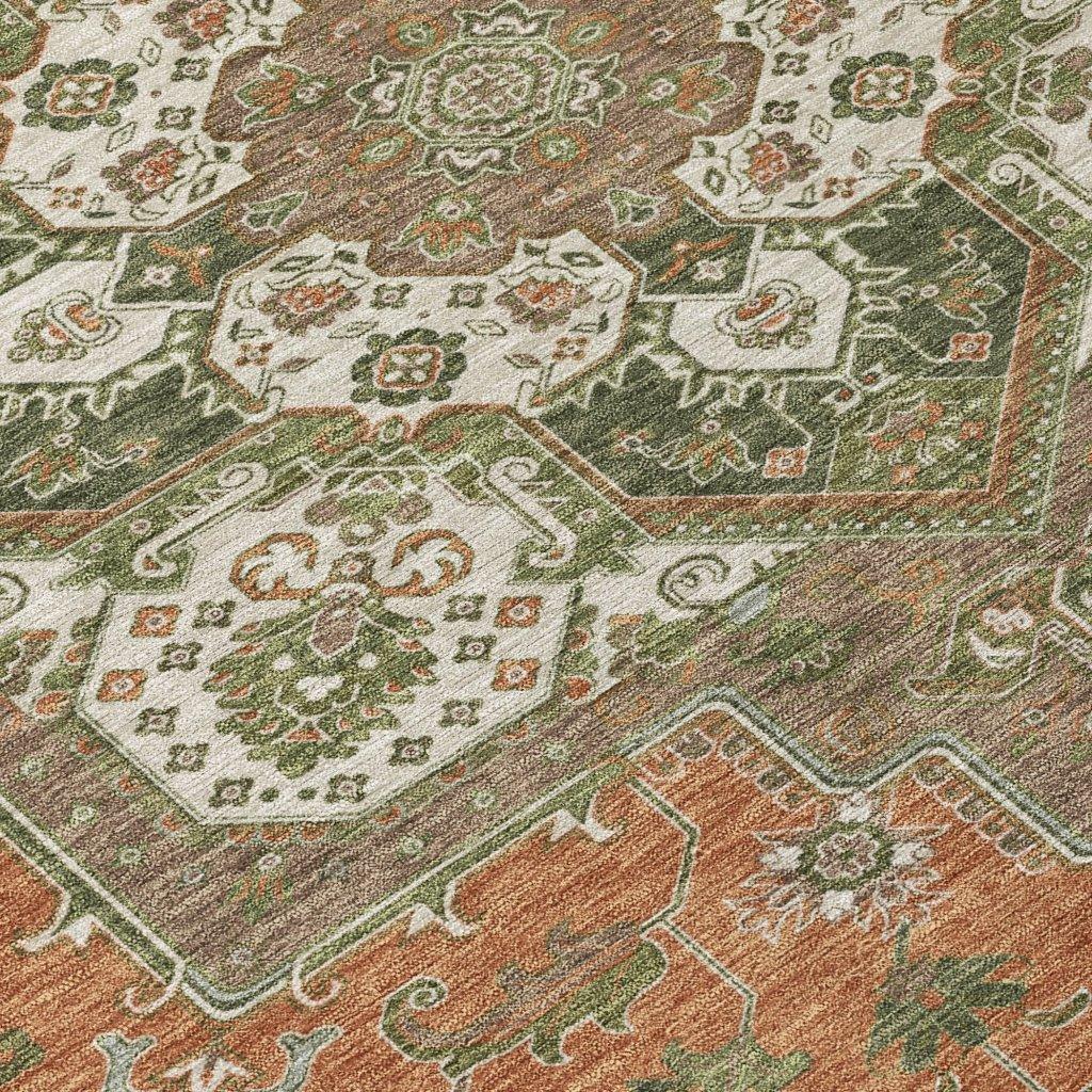 LOOMLAN Rugs Bellaya Rust Washable Indoor-Outdoor Rug