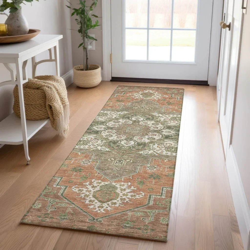 LOOMLAN Rugs Bellaya Rust Washable Indoor-Outdoor Rug