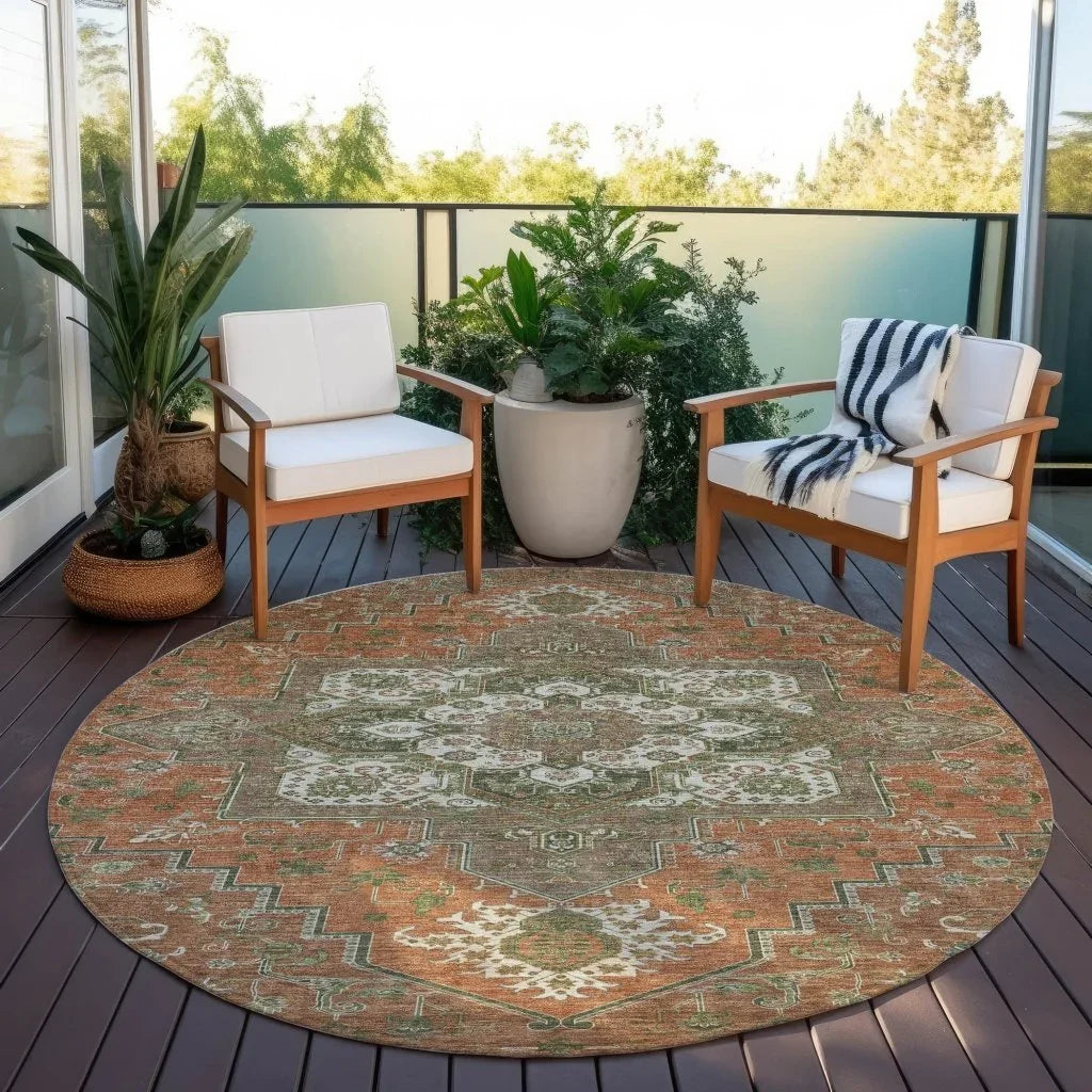 LOOMLAN Rugs Bellaya Rust Washable Indoor-Outdoor Rug