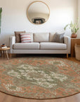 LOOMLAN Rugs Bellaya Rust Washable Indoor-Outdoor Rug