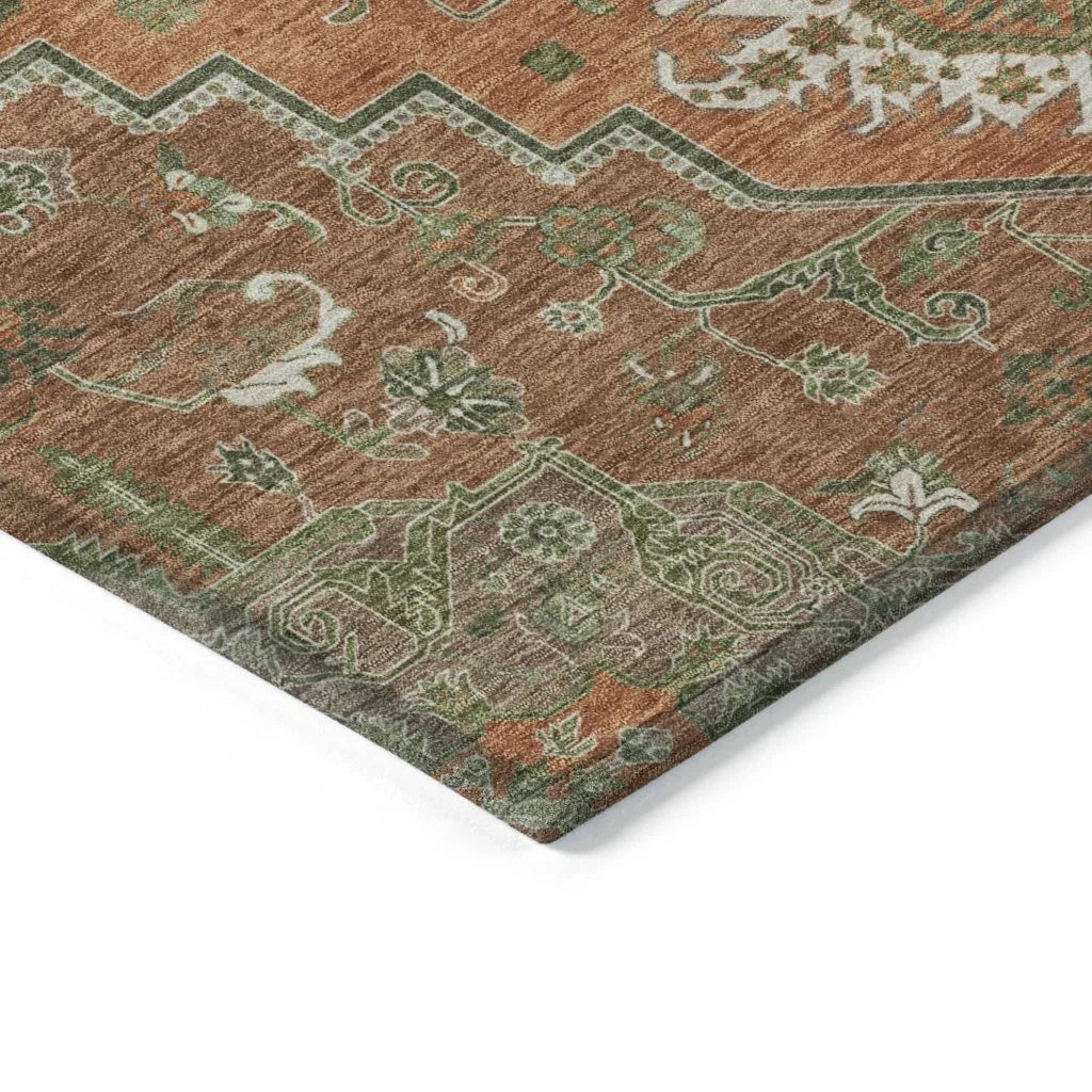 LOOMLAN Rugs Bellaya Rust Washable Indoor-Outdoor Rug
