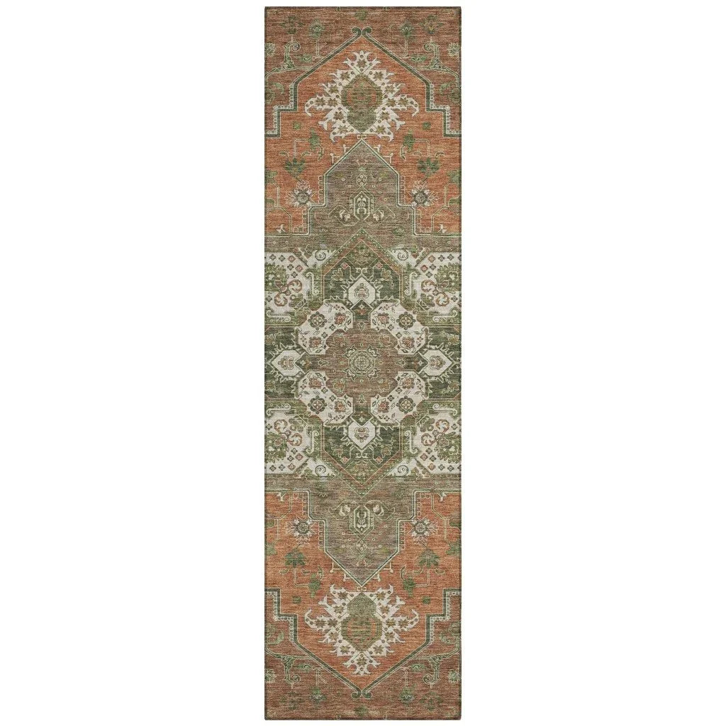LOOMLAN Rugs Bellaya Rust Washable Indoor-Outdoor Rug
