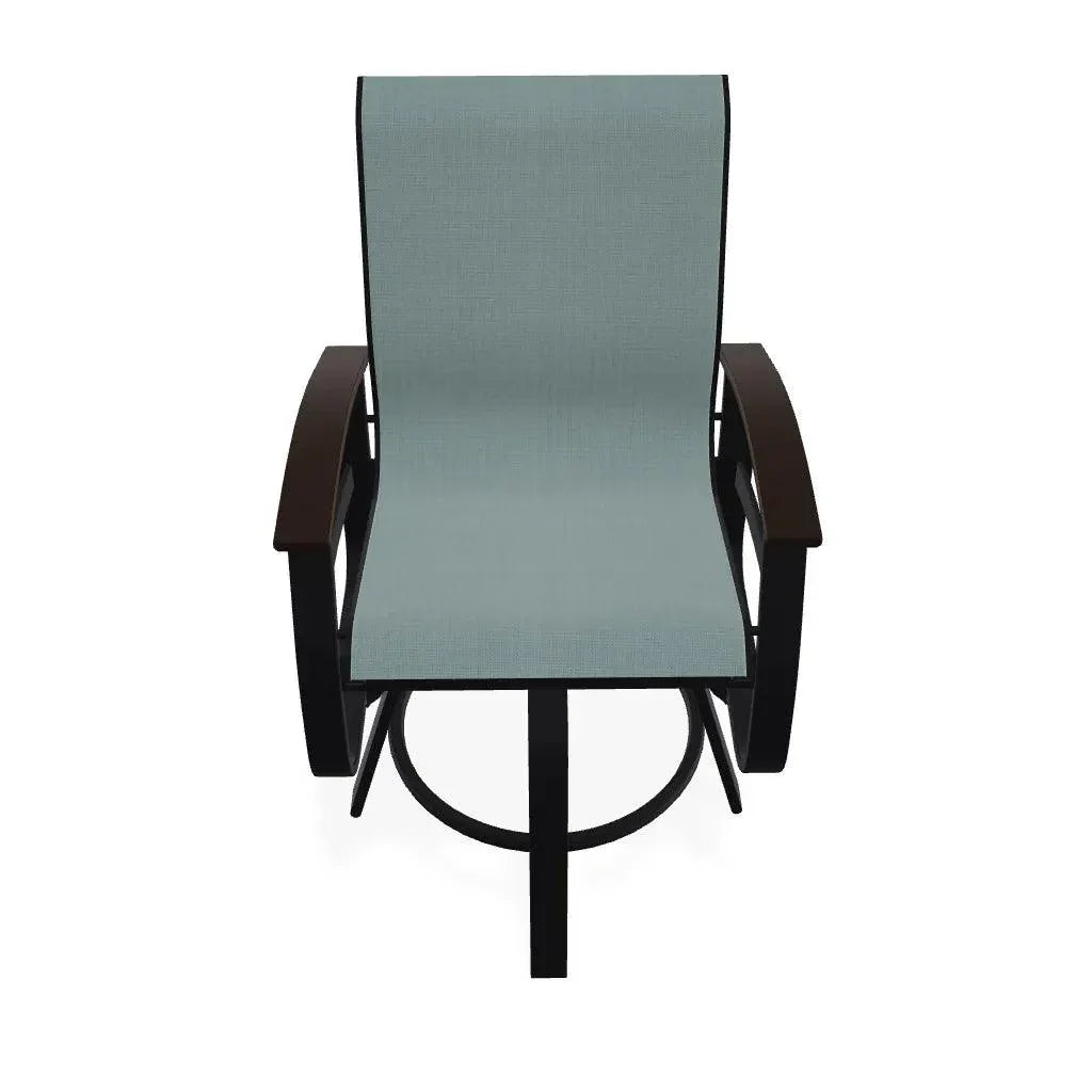 Belle Isle Hidden Motion Polymer Armed Chat Chair - LOOMLAN - Telescope - Outdoor Accent Chairs