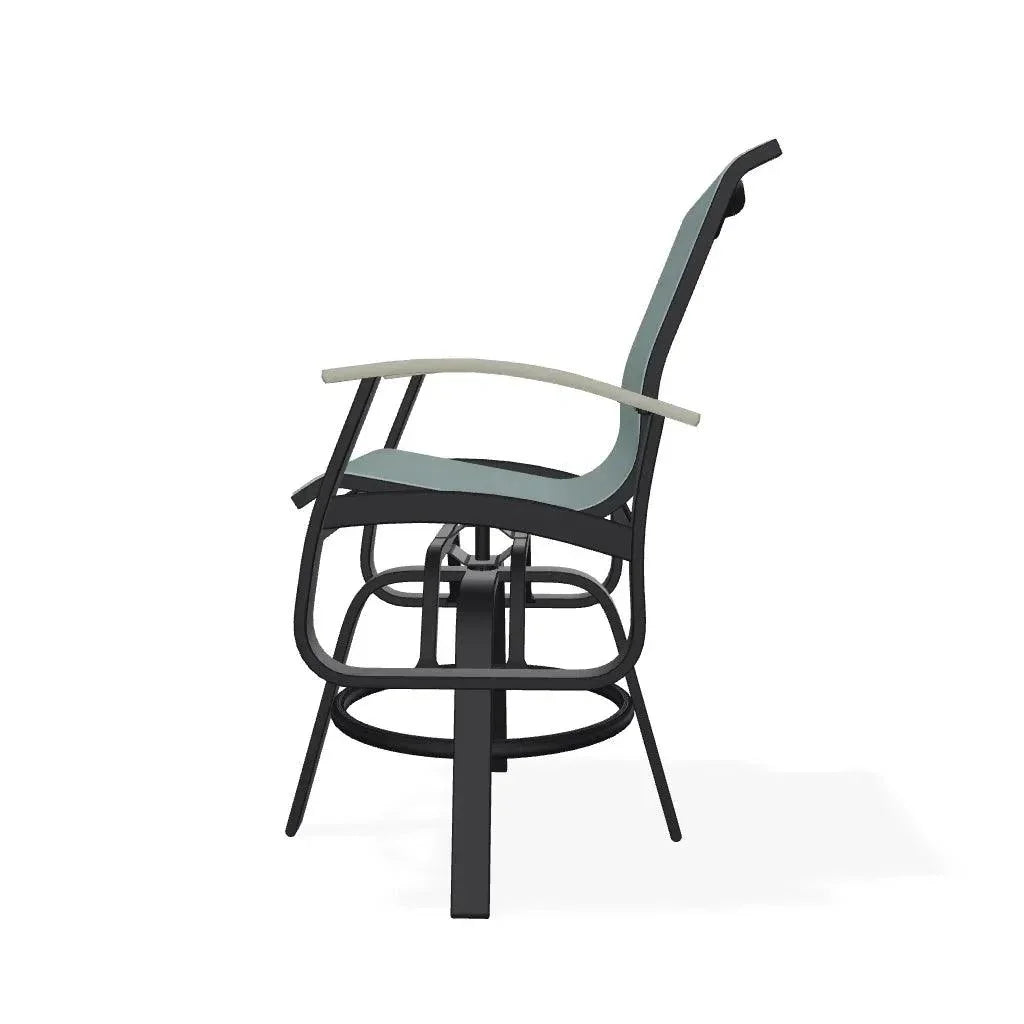 Belle Isle Hidden Motion Polymer Armed Chat Chair - LOOMLAN - Telescope - Outdoor Accent Chairs