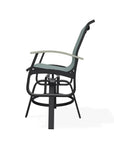Belle Isle Hidden Motion Polymer Armed Chat Chair - LOOMLAN - Telescope - Outdoor Accent Chairs