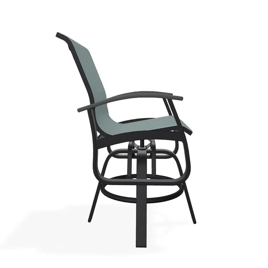 Belle Isle Hidden Motion Polymer Armed Chat Chair - LOOMLAN - Telescope - Outdoor Accent Chairs