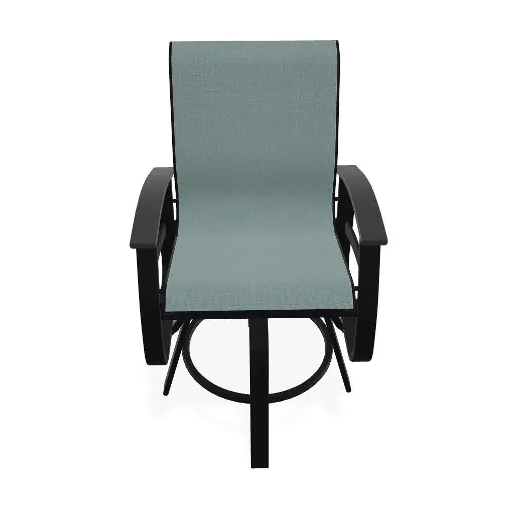 Belle Isle Hidden Motion Polymer Armed Chat Chair - LOOMLAN - Telescope - Outdoor Accent Chairs