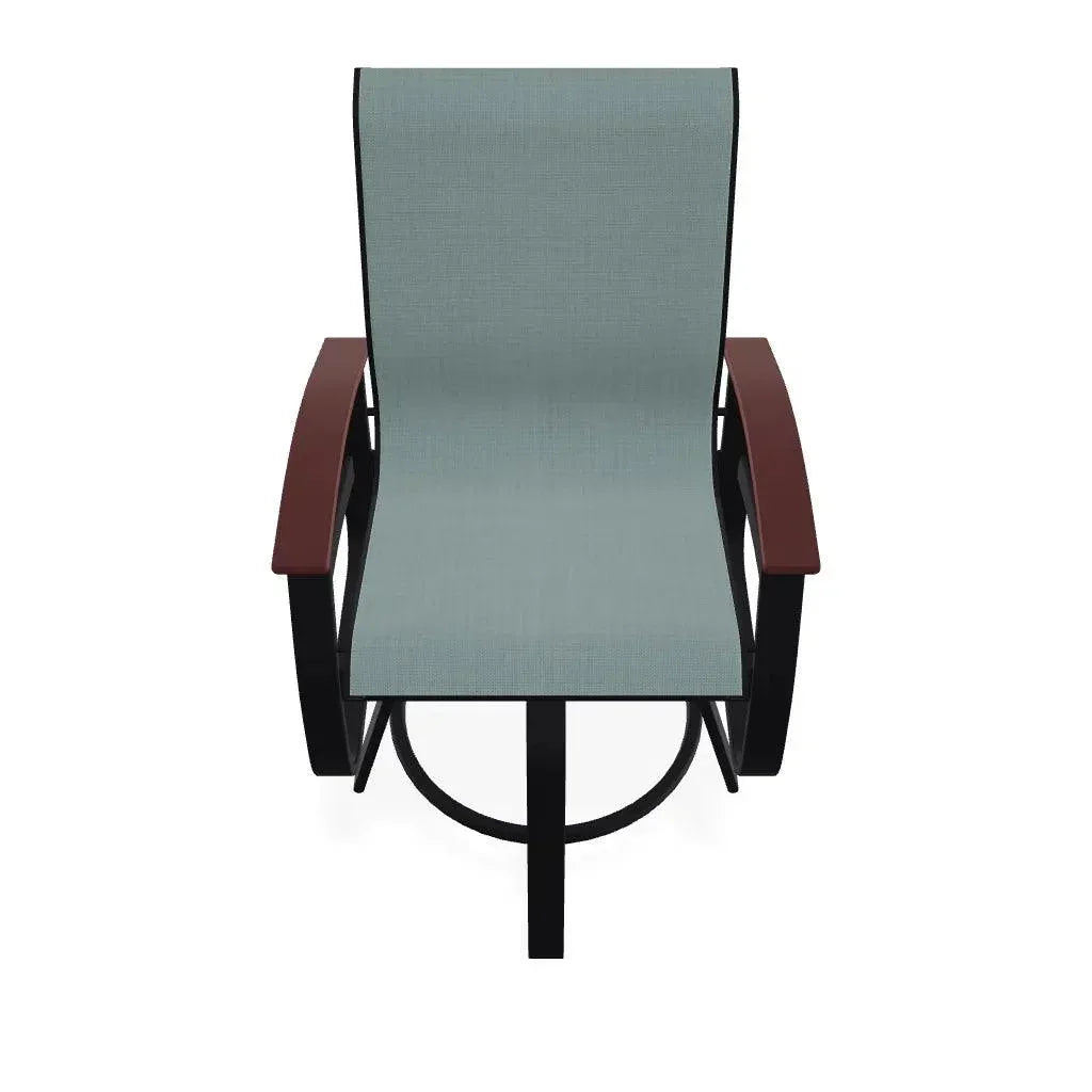 Belle Isle Hidden Motion Polymer Armed Chat Chair - LOOMLAN - Telescope - Outdoor Accent Chairs
