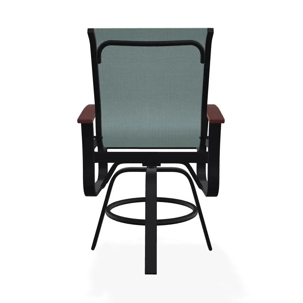 Belle Isle Hidden Motion Polymer Armed Chat Chair - LOOMLAN - Telescope - Outdoor Accent Chairs