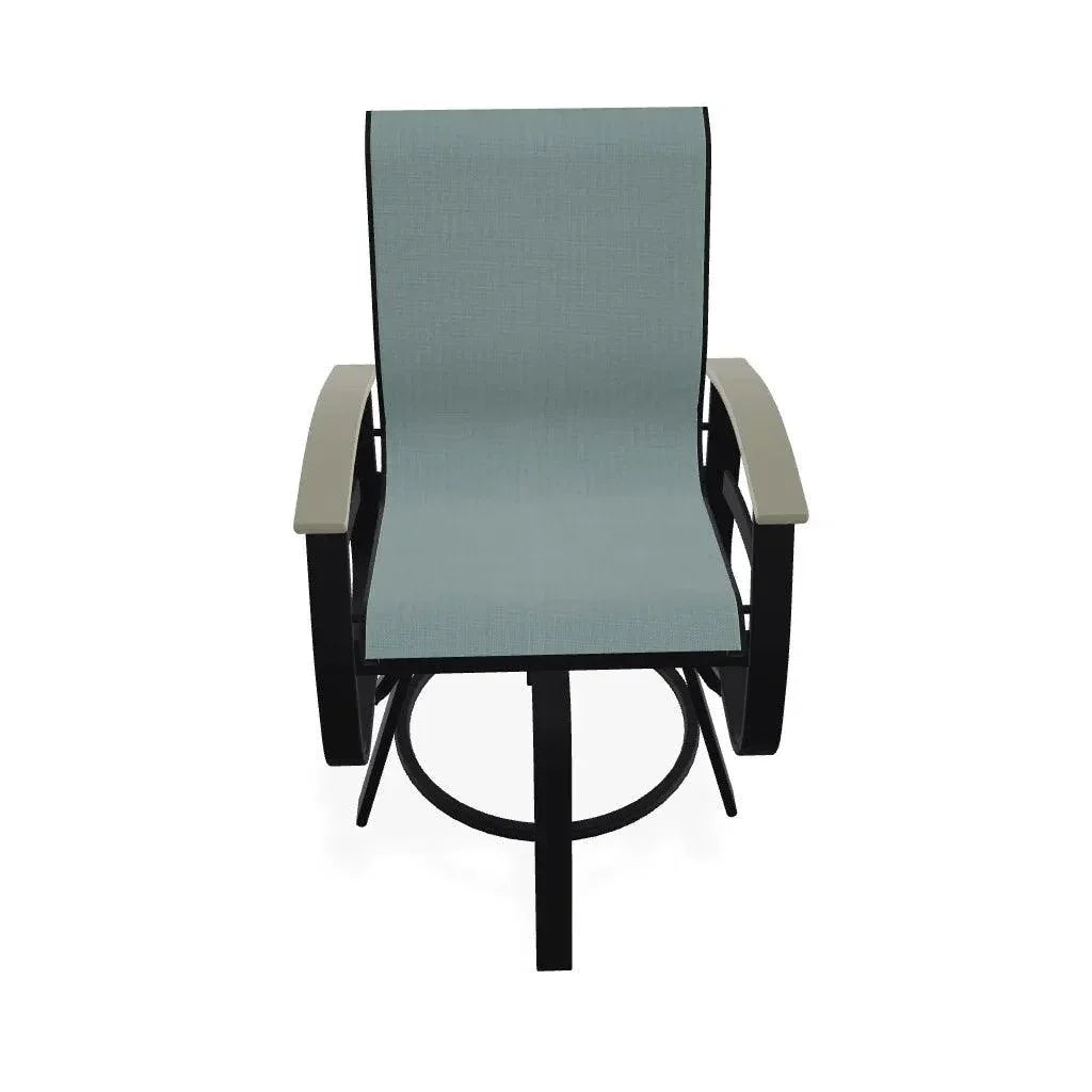 Belle Isle Hidden Motion Polymer Armed Chat Chair - LOOMLAN - Telescope - Outdoor Accent Chairs
