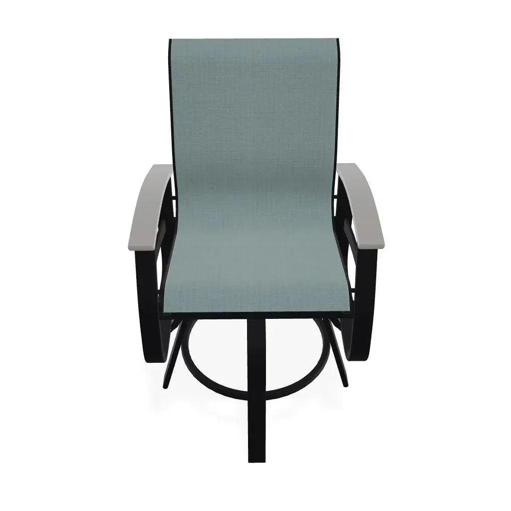 Belle Isle Hidden Motion Polymer Armed Chat Chair - LOOMLAN - Telescope - Outdoor Accent Chairs