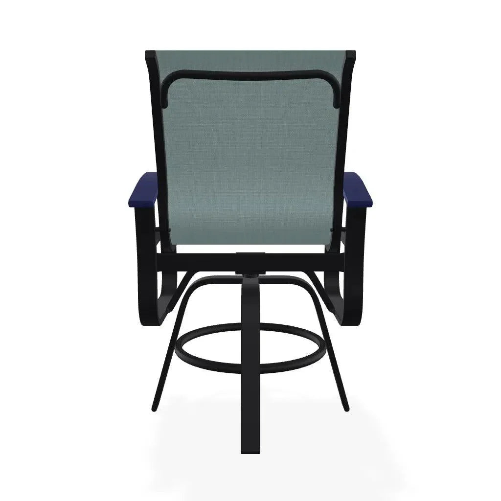 Belle Isle Hidden Motion Polymer Armed Chat Chair - LOOMLAN - Telescope - Outdoor Accent Chairs