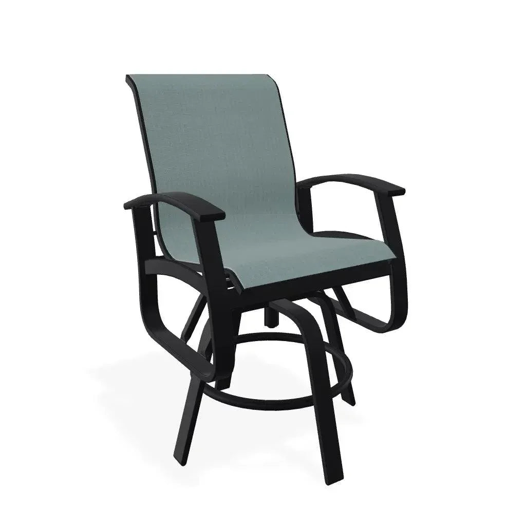 Belle Isle Hidden Motion Polymer Armed Chat Chair - LOOMLAN - Telescope - Outdoor Accent Chairs
