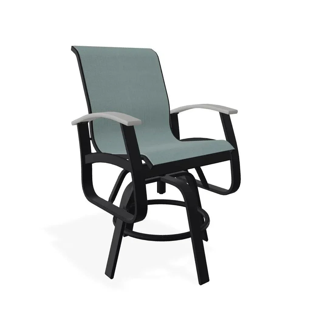 Belle Isle Hidden Motion Polymer Armed Chat Chair - LOOMLAN - Telescope - Outdoor Accent Chairs