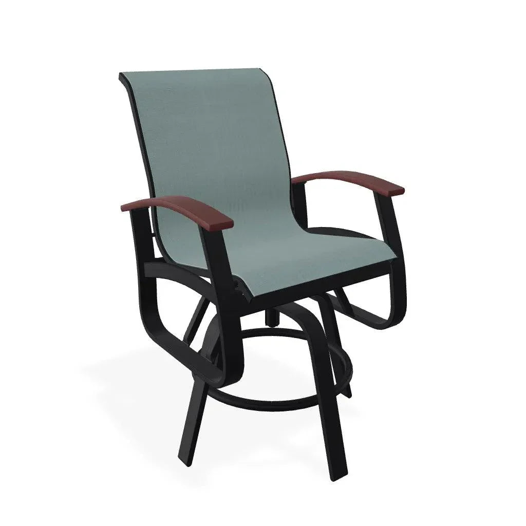Belle Isle Hidden Motion Polymer Armed Chat Chair - LOOMLAN - Telescope - Outdoor Accent Chairs